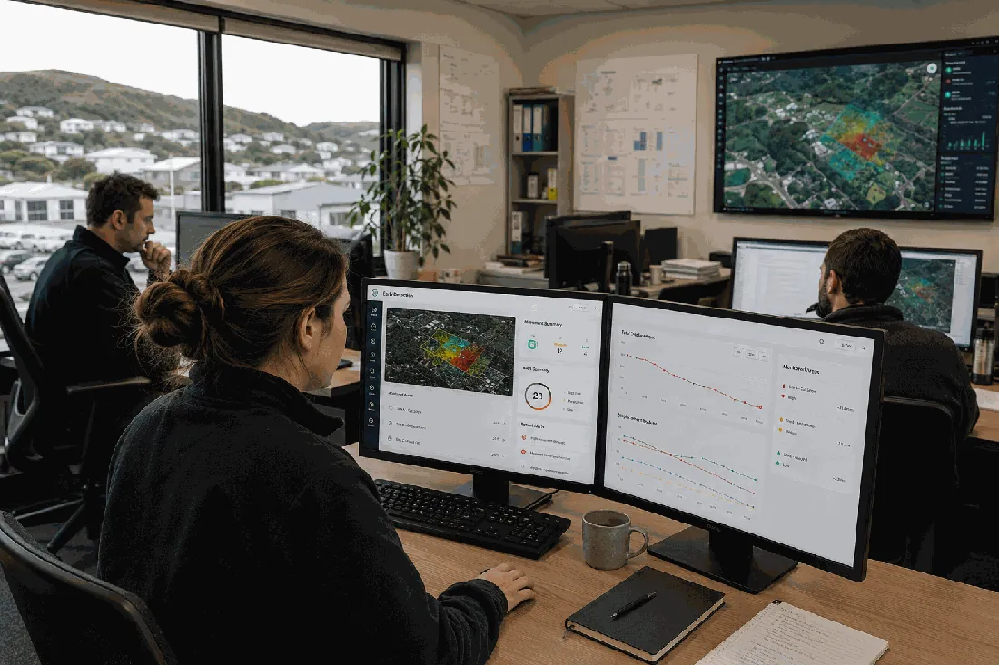 Geotech team monitoring multiple sites